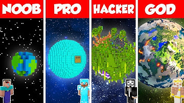 Minecraft Battle: NOOB vs PRO vs HACKER vs GOD: INSIDE PLANET HOUSE BASE BUILD CHALLENGE / Animation