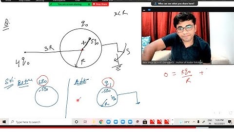 Earthing of conducting shell when charge is in outer space and finding charge flow through switch