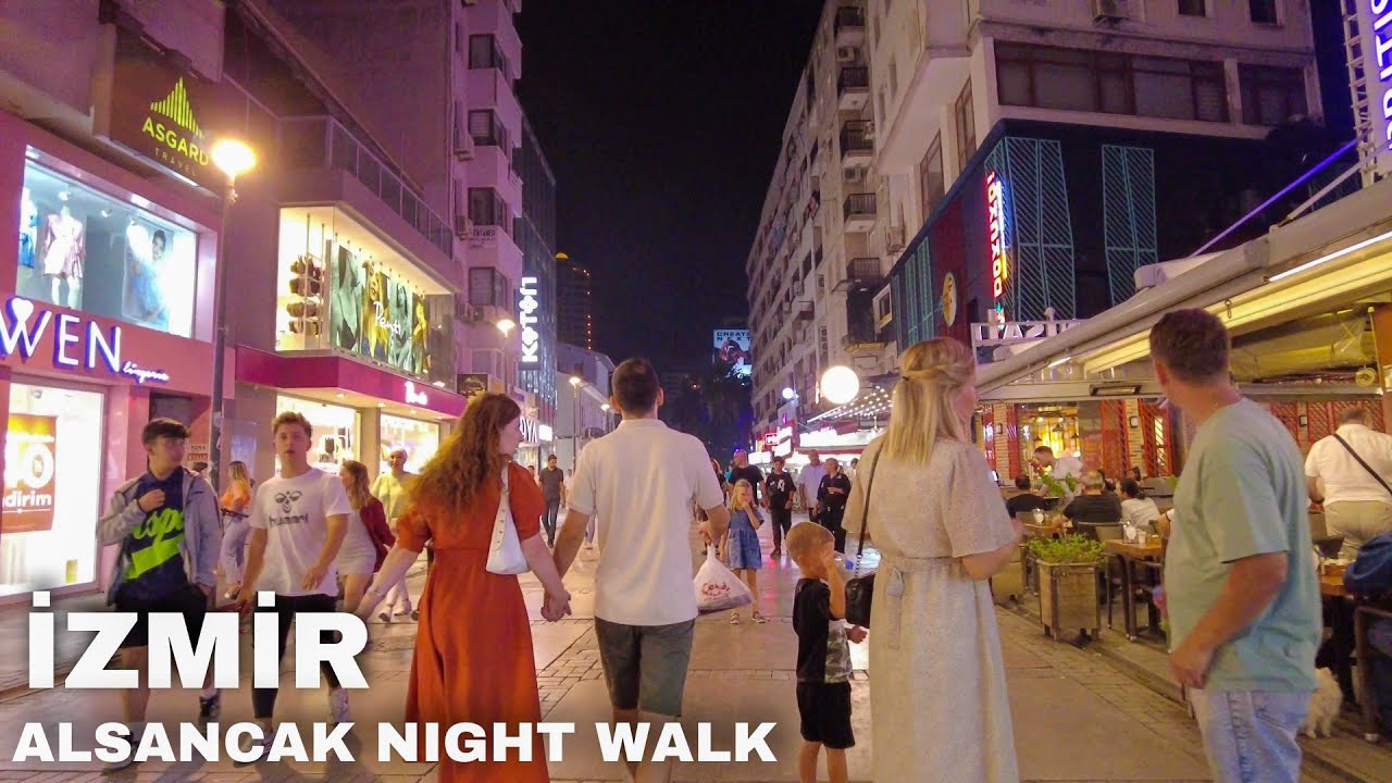 Izmir, तुर्किये | alsancak | रात की शहर यात्रा 4K