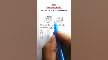 Dice | Dice Reasoning for SSC CGL GD CHSL Exams| Reasoning Classes by Tumi Jitbe || #shorts
