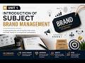BRAND MANAGEMENT | UNIT 1 | INTRODUCTION | B.COM | SEMESTER 8 | 4TH YEAR | DELHI UNIVERSITY