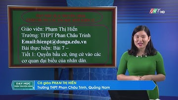 TH QRT: GDCD12 Bài 7: Công dân với các quyền dân chủ