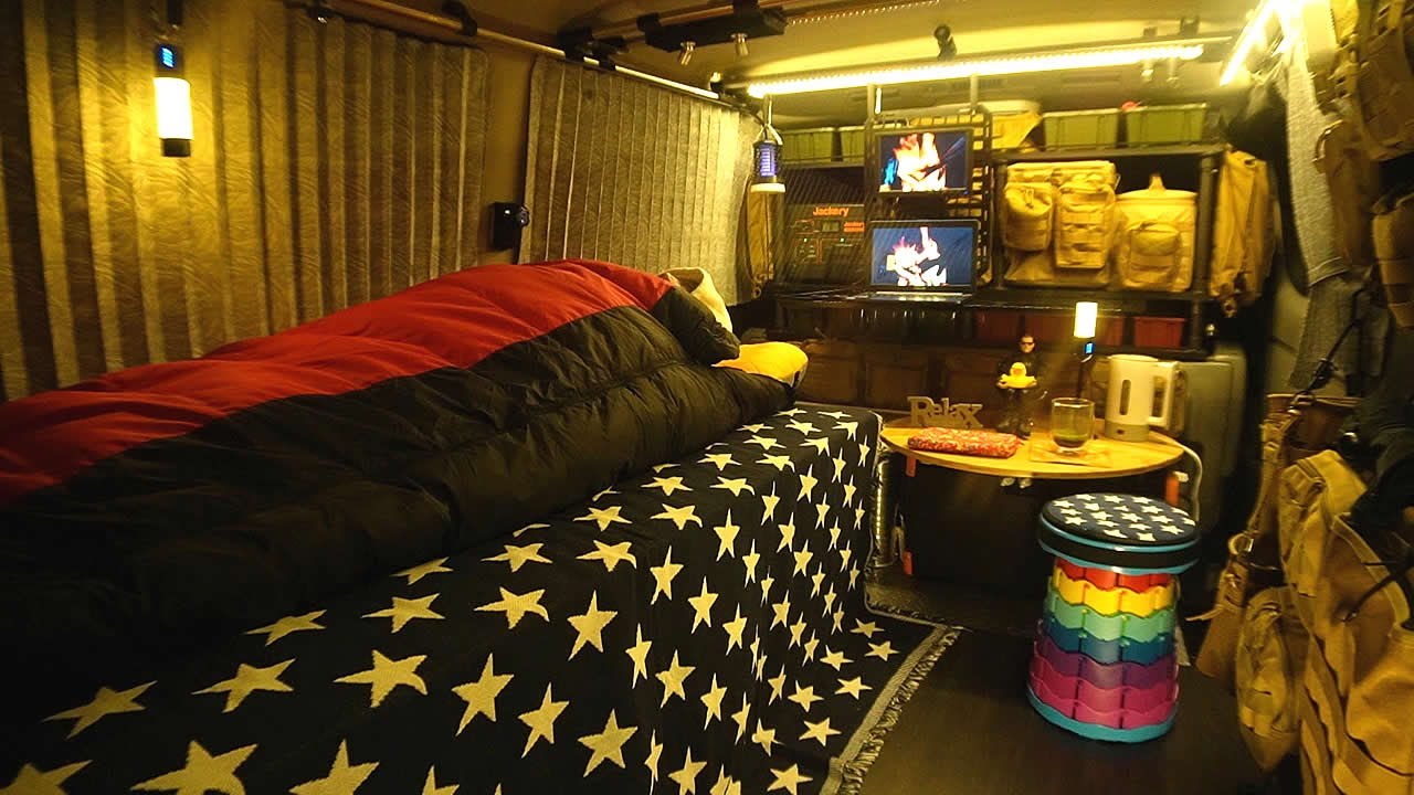 [108]Стелс-фургон в условиях сильного дождя | Отдых в одиночестве, слушая шум дождя | ASMR