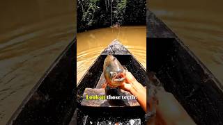 Don’t Put Your Hand In There! 😱 Amazon Fishing Vibes 🛶 #fishing #amazon #strike