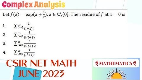 ID-704033 Complex Analysis | CSIR NET JUNE 2023