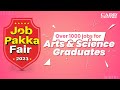 Job Pakka Fair 2023: Empowering Arts & Science Graduates with 1000+ Job Vacancies! Don't Miss Out!