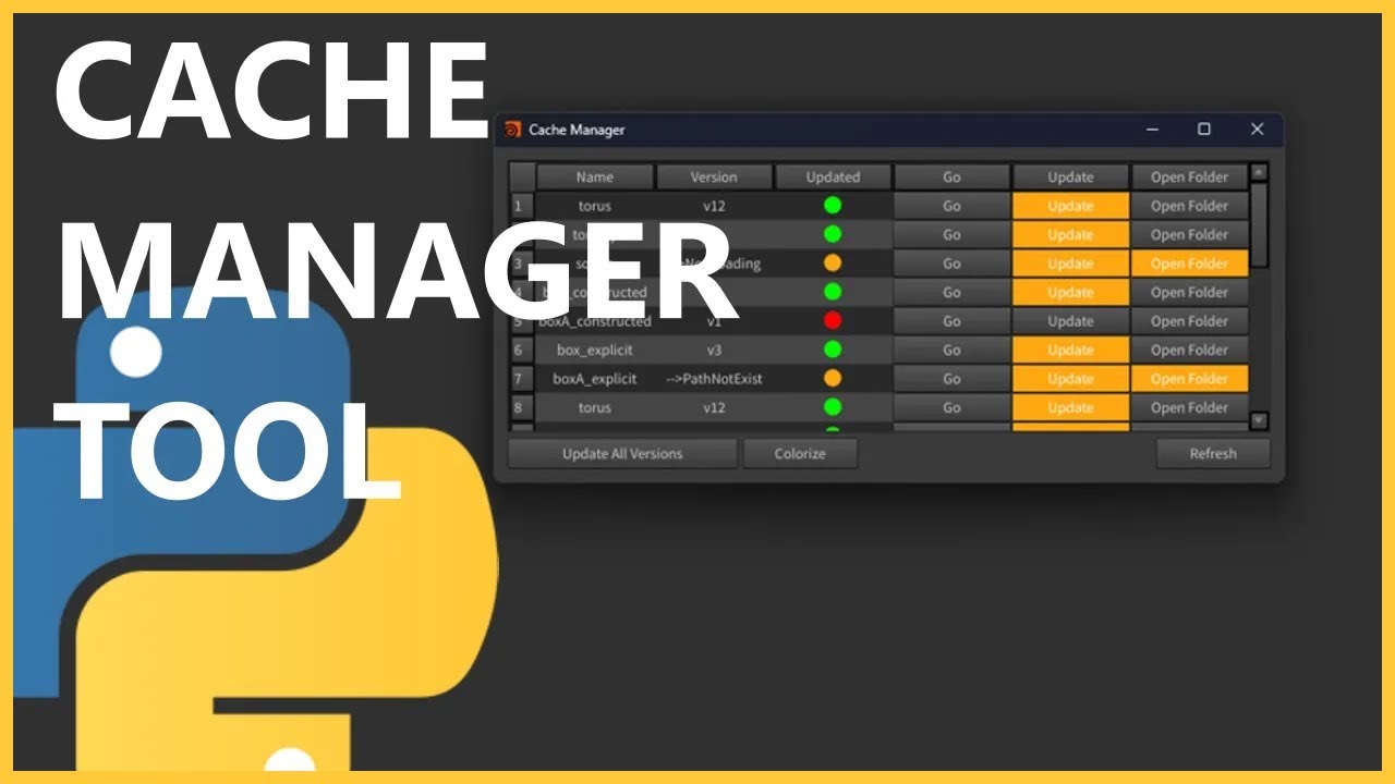 Cache Manager Tool - Python - Qt - Houdini
