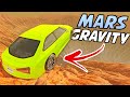 Jumping Cars Off The DESERT CRATER With Different GRAVITY SETTINGS! Mars Gravity! - BeamNG Drive