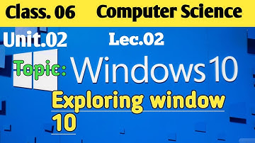 Ch 2 || Lec 2 || Topic: 2.2 . Exploring window 10 || Class 6 Computer Science