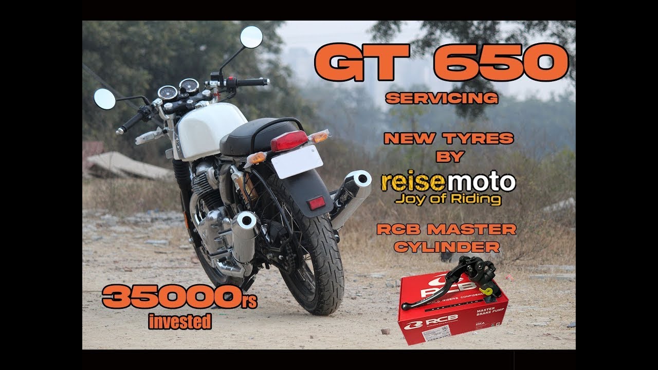 GT650 Service day. Reise Moto Tyres. RCB master Cylinder. Essential upgrades worth 35k.