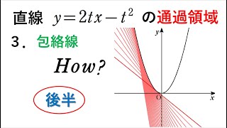 # 187. (★★★)  直線の通過領域（後半）4step 数Ⅱ例題23 （包絡線）