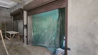 Роллетные Ворота Коричневого Песочного Цвета Фотосенсоры Сенсорный Блок Управления.