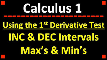 Finding Increasing & Decreasing Intervals and Max/Min Points ❖ Calculus ❖ First Derivative Test