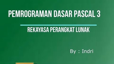 Video Tutorial 3 Operator dan Ekspresi