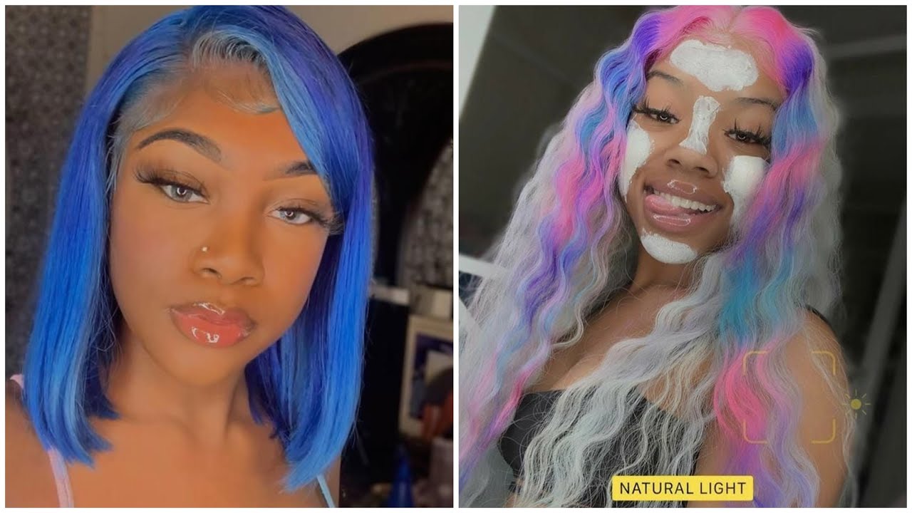 Colorful wigs compilation🌈