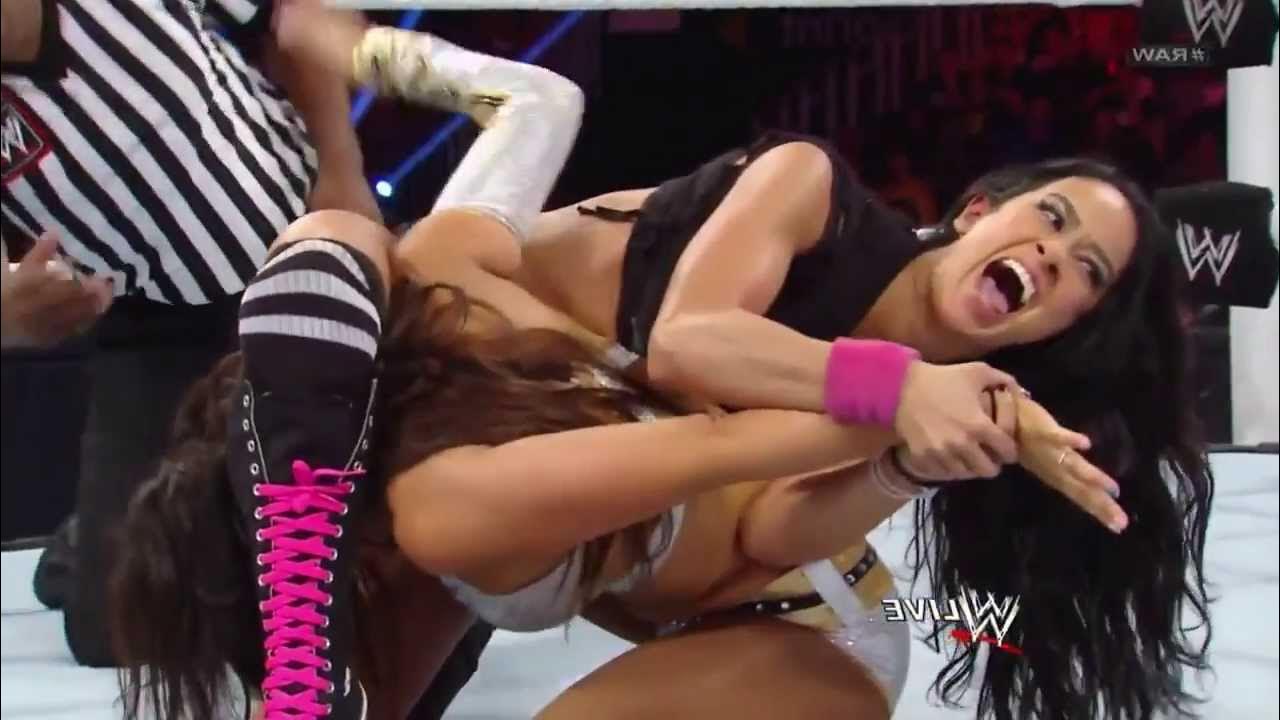 Layla Slaps and Grabs AJ Lee's Ass - YouTube