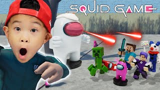 SQUID GAME with Game  Characters! Among us, Minecraft, Roblox! Part 1