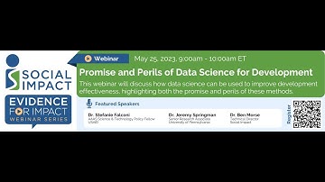 Evidence for Impact webinar: Promise and Perils of Data Science for Development