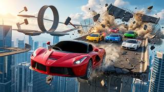 Street Racing Supercars vs Impossible Sky Road Challenge 😱 | BeamNG.drive Realistic Crashes screenshot 3
