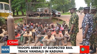 Troops Arrest 47 Suspected Rail Track Vandals In Kaduna #shortcrimestories #shortnews