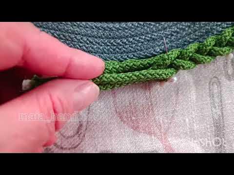 Шитье зигзаг из шнура. Как украсить салфетку косичкой по краю. - YouTube