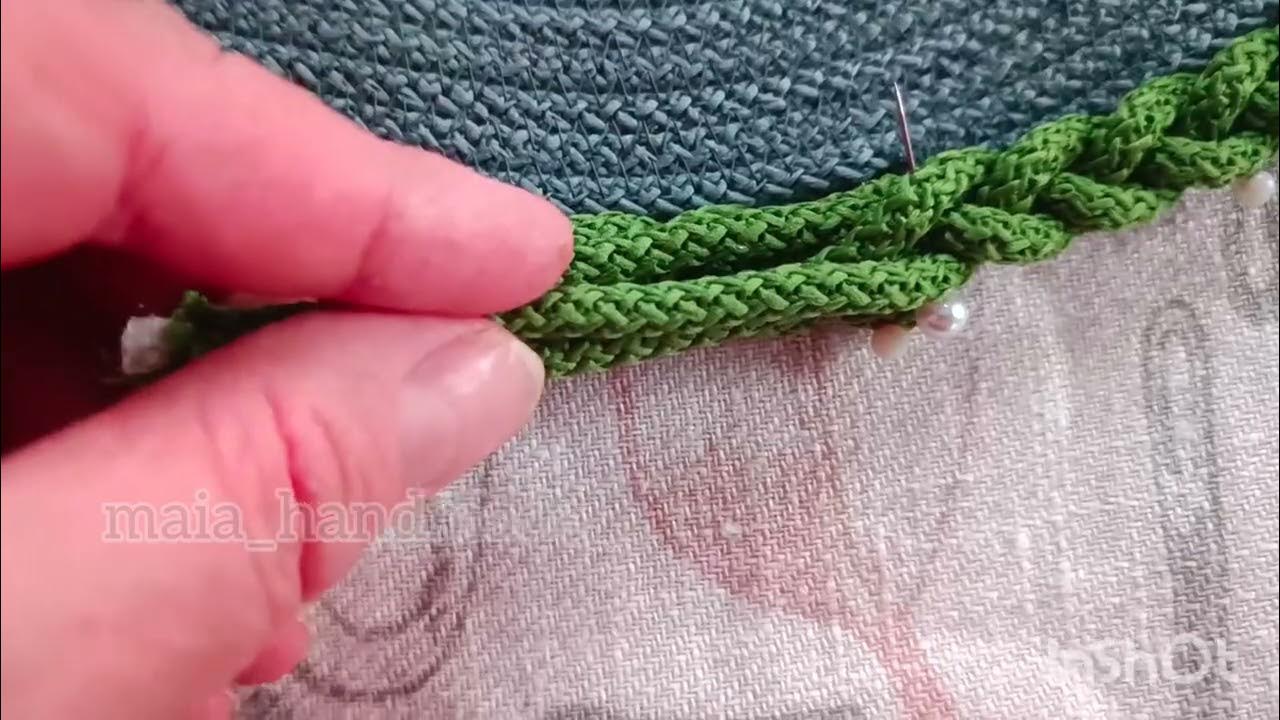 Шитье из шнура в технике зигзаг. Как украсить салфетку косичкой по краю ...