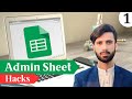 Important info about admin sheet  class 1  muhammad dilawar