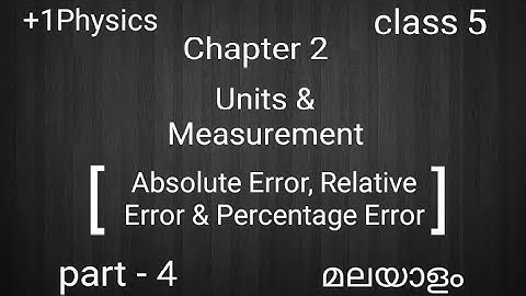 Units & Measurement|+1Physics|Absolute, Relative & Percentage error|മലയാളം #StudentsCornerMalayalam