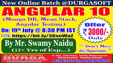 ANGULAR 10 Online Training @ DURGASOFT