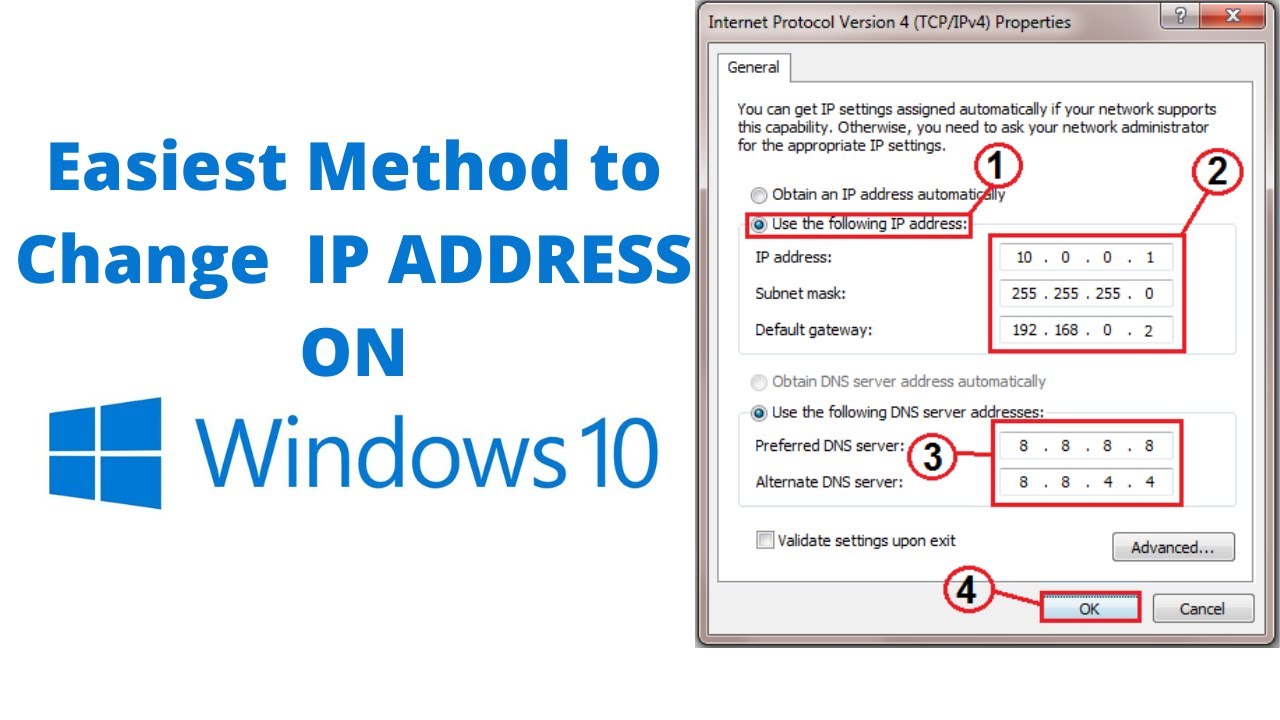 how to change ip address in pc windows 10