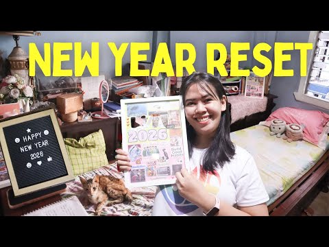 NEW YEAR RESET ✨vision board ✨ decluttering ✨ room cleaning
