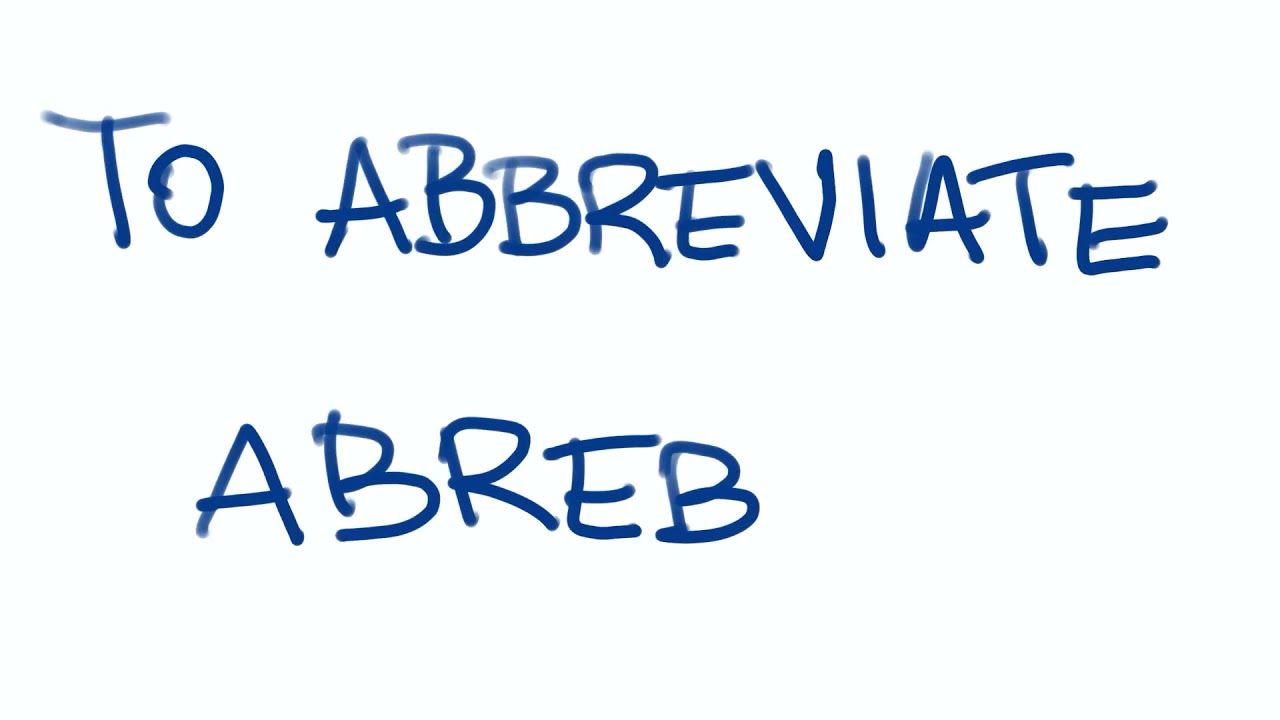 C mo Se Escribe ABREVIAR En Ingl s YouTube
