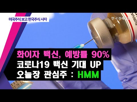 화이자 백신, 예방률 90% 코로나19 백신 기대 <strong>UP</strong>… 오늘장 관심주:HMM / 미국주식 <strong>보고</strong> 한국주식 사자 / 한국경제TV