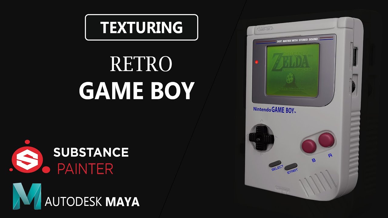 Substance Painter and Autodesk Maya || 3D Texturing Nintendo Game boy Color
