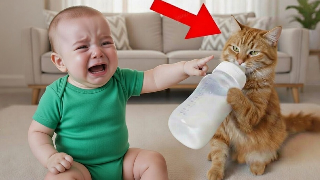 Cats Are Stealing Babies Food 😂😂 Cat videos Laughing Babies  #funny