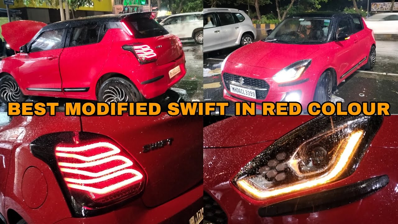 BEST MODIFIED SWIFT IN RED COLOUR BY GURUKRIPA MOTORS RAVI & PARESH ...