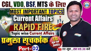 Current Affairs Rapid Fire, प्रमुख सूचकांक, Topic Wise Current Affairs Class By Sonveer Sir