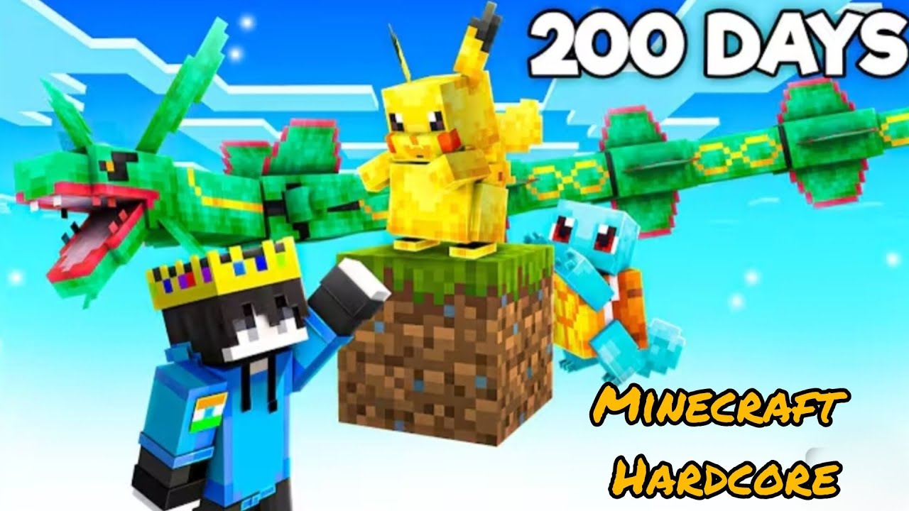 I Survived 200 Days in Cobblemon One Block!