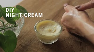DIY 3 Ingredient Night Cream With Almond Oil For Dry Skin. Clean And Homemade.