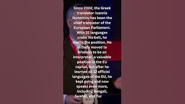 The chief translator of the European Parliament#shorts #ytshorts #motivationalvideo #youtubeshorts