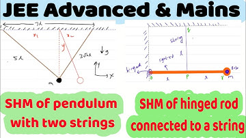 14) Oscillations Physics | shm of rod hinged at one end and connected to string | JEE Advanced