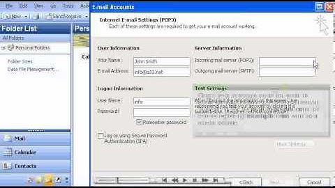 Email Outlook 2003 Setup