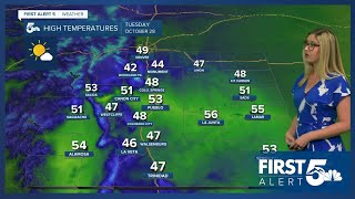 Highs only reach the 40s and 50s in southern Colorado on Tuesday