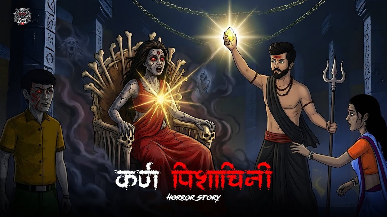 Karna Pishachini Complete Horror Story | Scary Skull | Horror Animated Story In Hindi