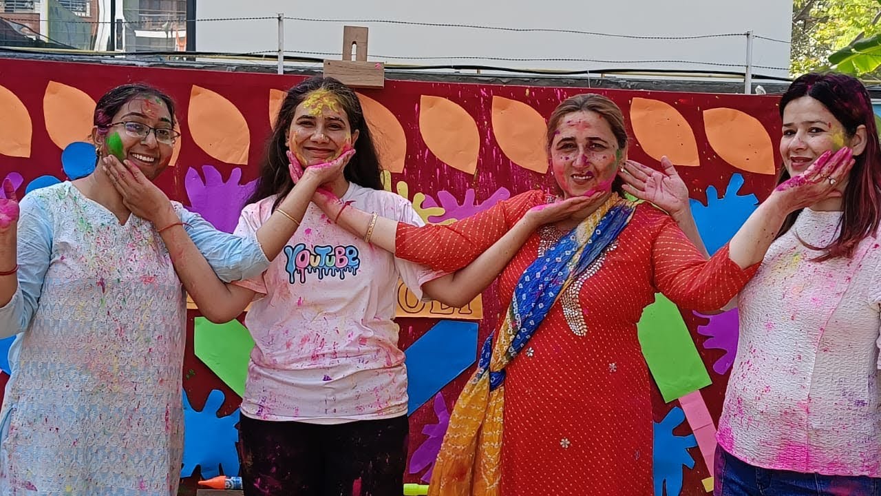 Happy Holi, my family #hindugreeting #celebrate #inSchool#support me, and then subscribe my channel