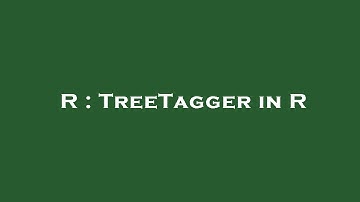 R : TreeTagger in R