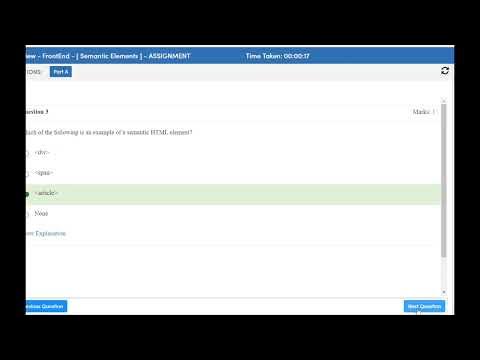 Quiz 84 - Section - 7 - Semantic Elements - Kodnest Dream Factory 2024 ...