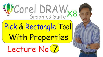 How to use Pic Tool and Rectangle Tool in CorelDraw X8 in URDU/Hindi