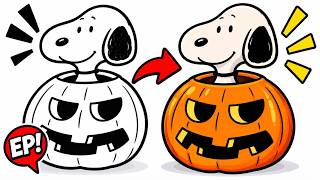 How to Draw Snoopy Halloween Step by Step