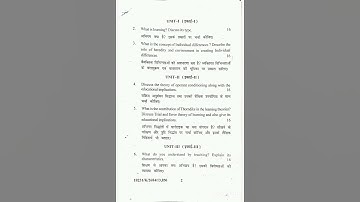 Learning and teaching // b.ed 1st year question papers 2022//kuk University//shorts